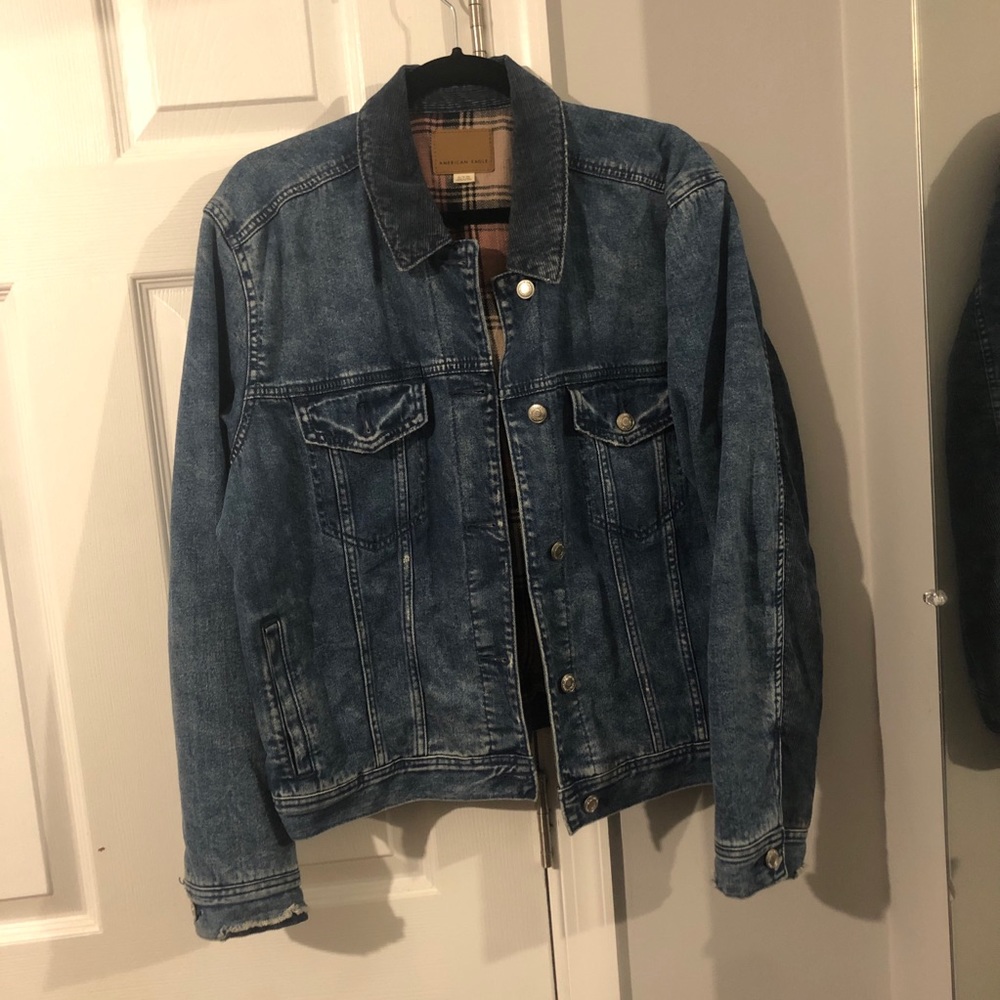 American Eagle denim flannel lined jacket size XL